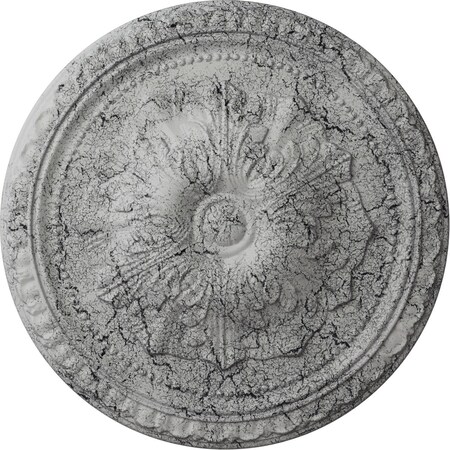 Ekena Millwork Richmond Ceiling Medallion (Fits Canopies up to 2 5/8"), 18"OD x 1 3/8"P, Ultra Pure White Crackle CM18RIUWC